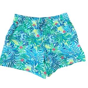 Lilly Pulitzer Croix Shorts Multi Via Parigi Blue Beach Short High Rise XSmall